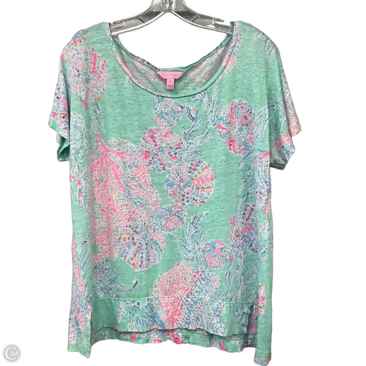 Top Short Sleeve Designer By Lilly Pulitzer In Multi-colored, Size: Xl