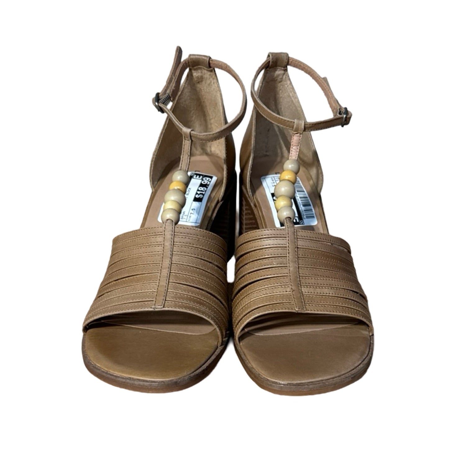 Brown Sandals Heels Block Lucky Brand, Size 7.5