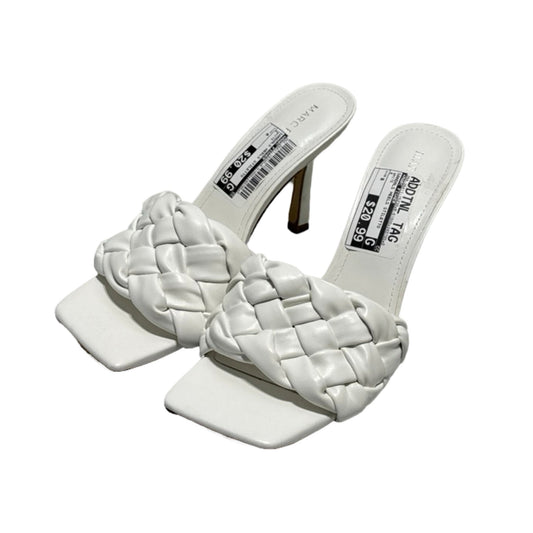 White Sandals Heels Stiletto Marc Fisher, Size 8