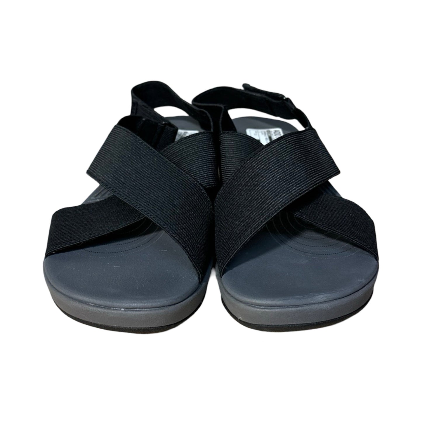 Black Sandals Heels Wedge Clarks, Size 11