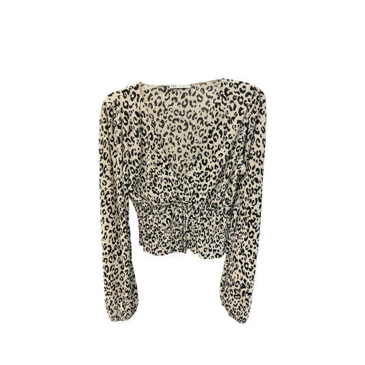 Animal Print Top Long Sleeve Zara, Size M