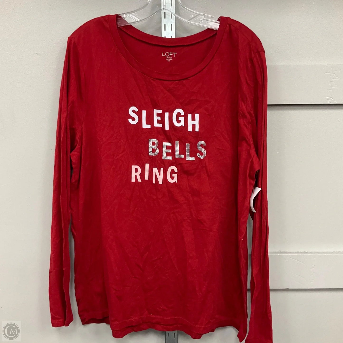 Top Long Sleeve By Loft O In Red, Size: Xxl