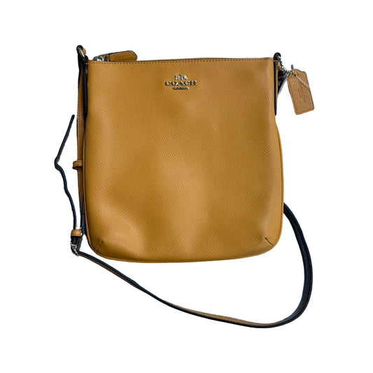 Crossbody Designer By Coach in Yellow, Size: Small