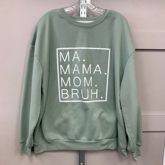 Sweatshirt Crewneck By Shein In Green, Size: 3x