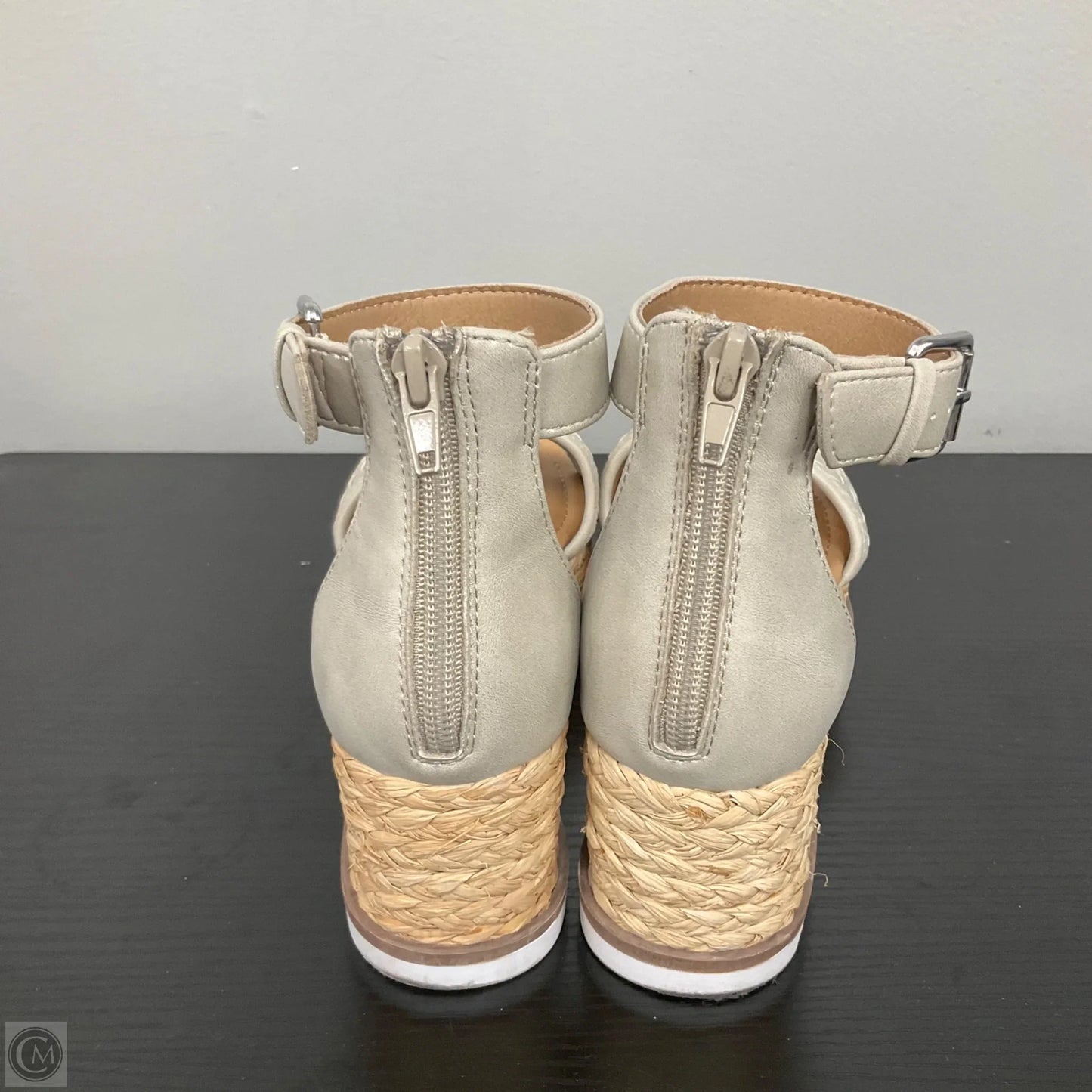 Sandals Heels Wedge By Dv In Taupe, Size: 7