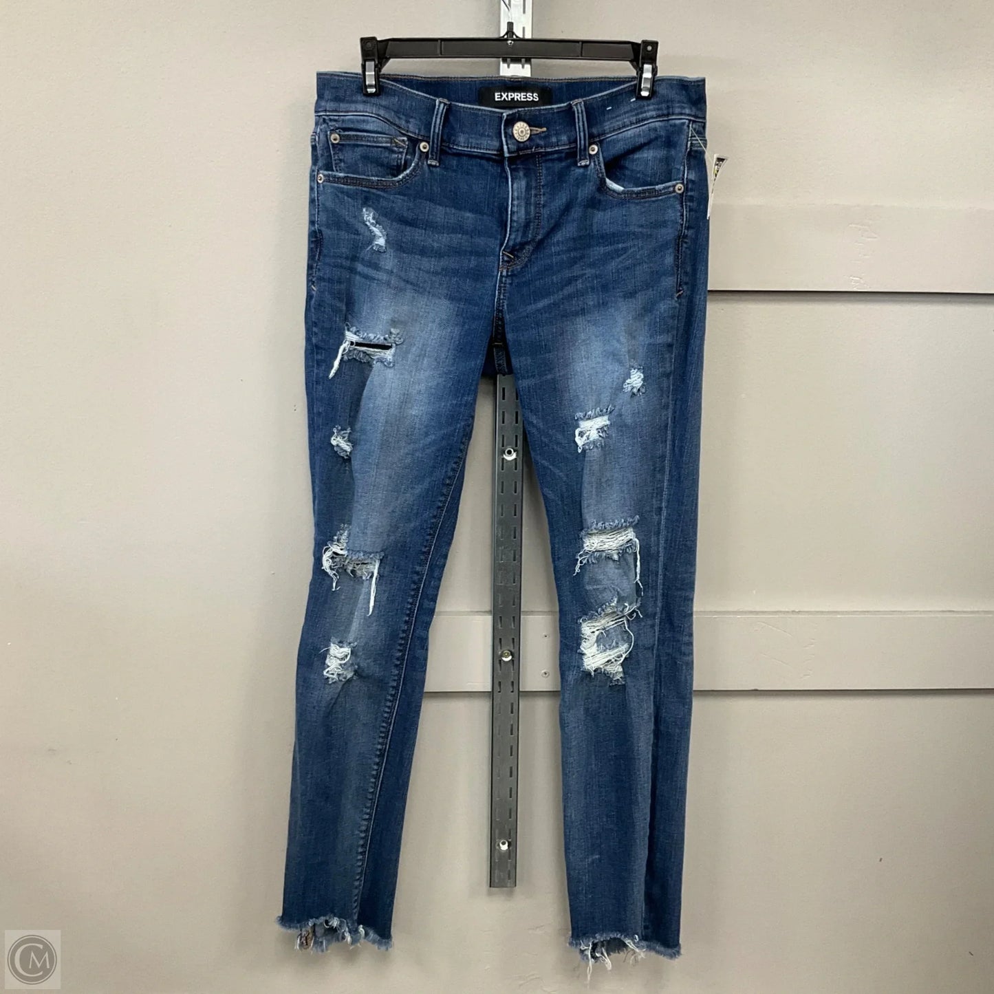 Jeans Skinny By Express In Blue Denim, Size: 8
