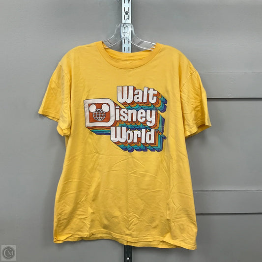 Top Short Sleeve By Disney In Yellow, Size: Xl