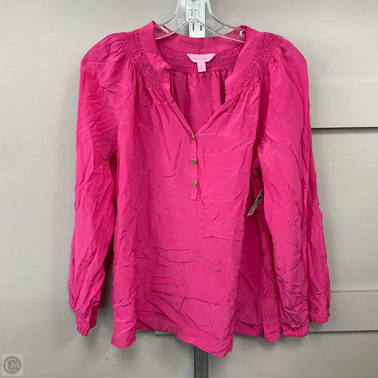 Top Long Sleeve Designer By Lilly Pulitzer In Pink, Size: M