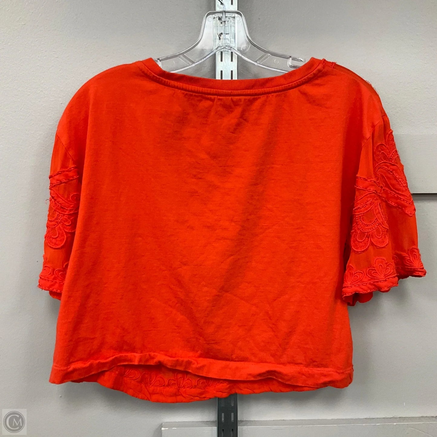 Top Short Sleeve By Anthropologie In Orange, Size: S