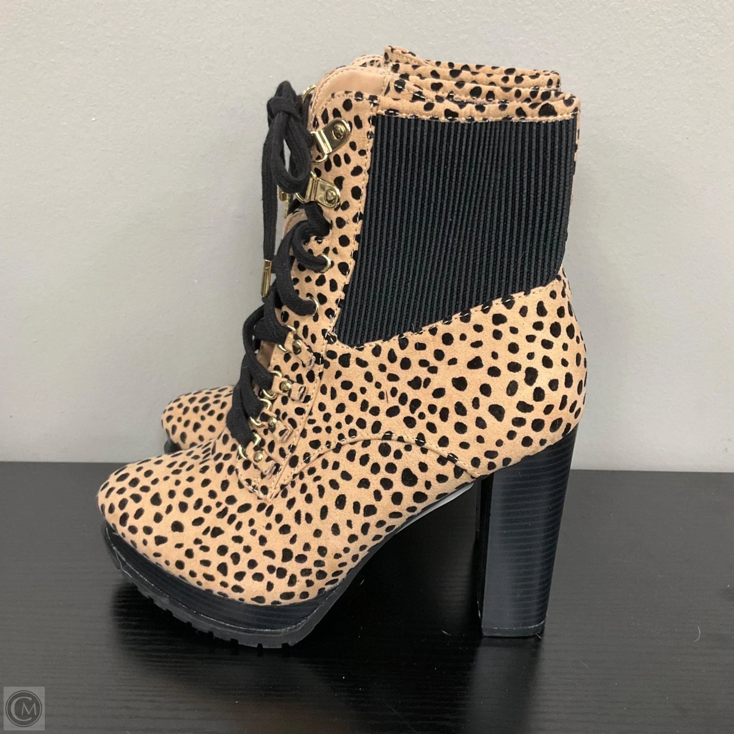 Boots Combat By Shoedazzle In Animal Print, Size: 8.5