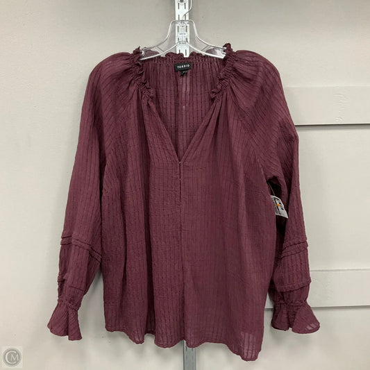 Top Long Sleeve By Torrid In Maroon, Size: L
