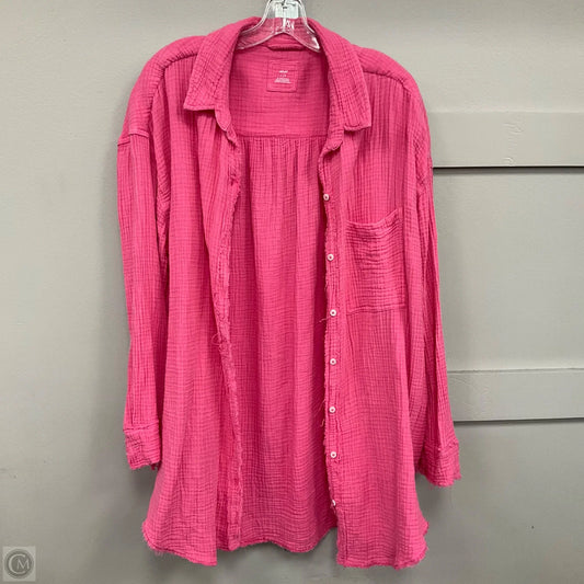 Top Long Sleeve By Aerie In Pink, Size: L