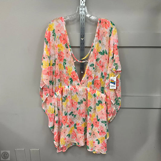 Swimwear Cover-up By Time And Tru In Floral Print, Size: 3x