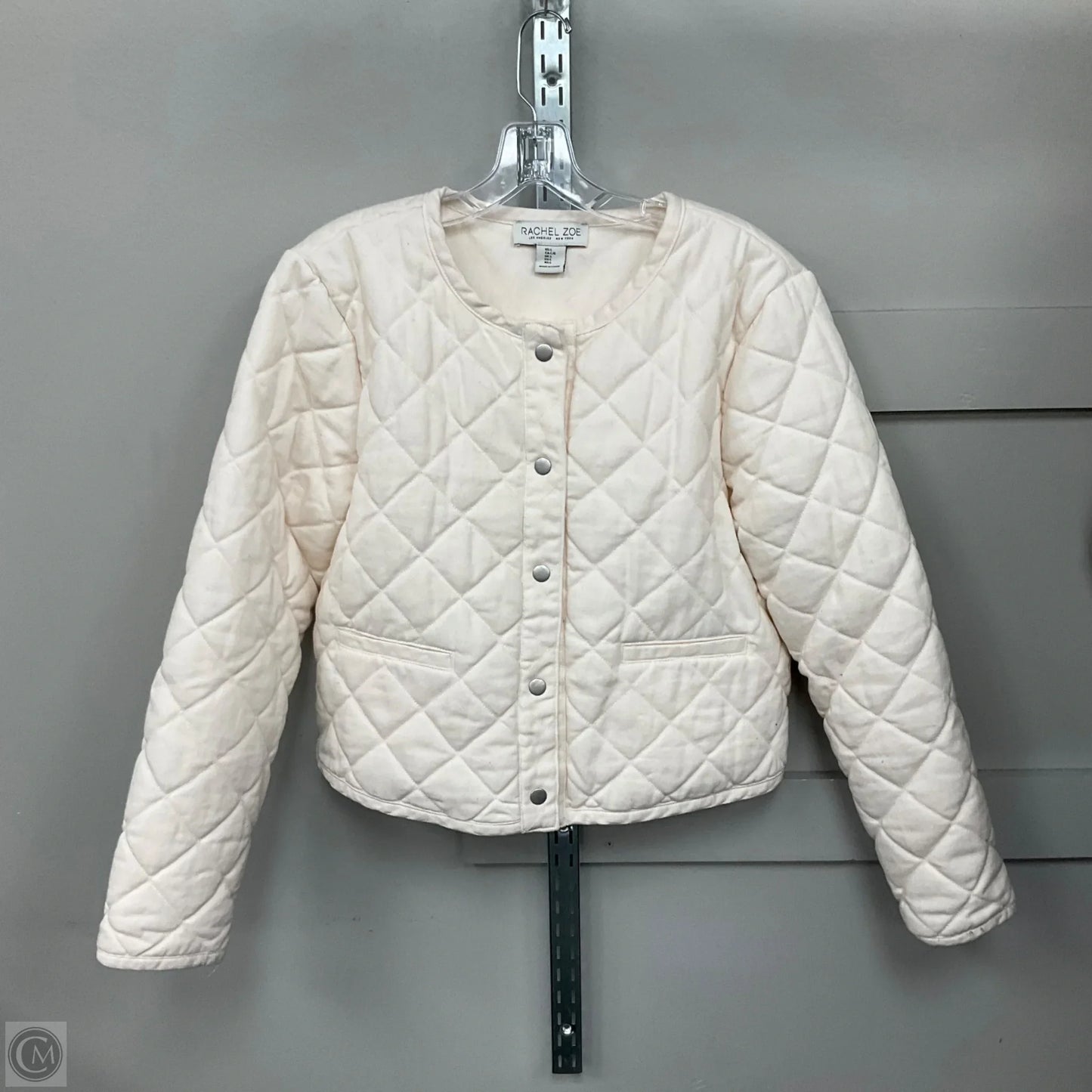 Jacket Puffer & Quilted By Rachel Zoe In Cream, Size: L