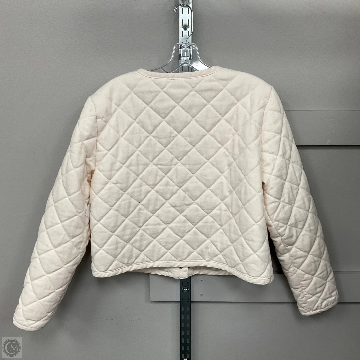 Jacket Puffer & Quilted By Rachel Zoe In Cream, Size: L