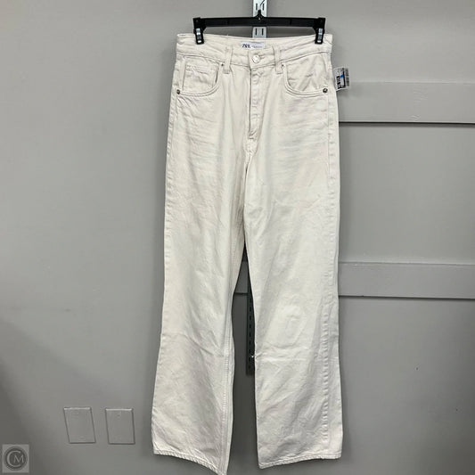 Jeans Wide Leg By Zara In Cream, Size: 4