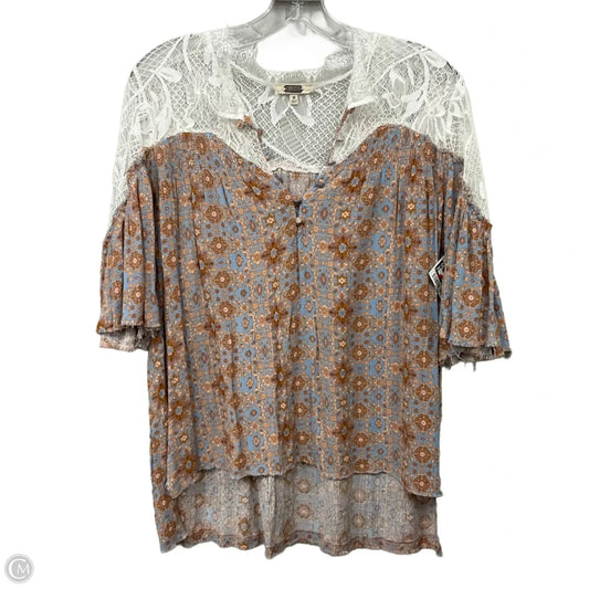 Top Short Sleeve By Gimmicks In Floral Print, Size: M