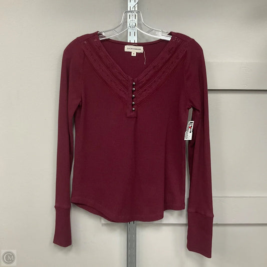 Top Long Sleeve By Lucky Brand In Maroon, Size: M