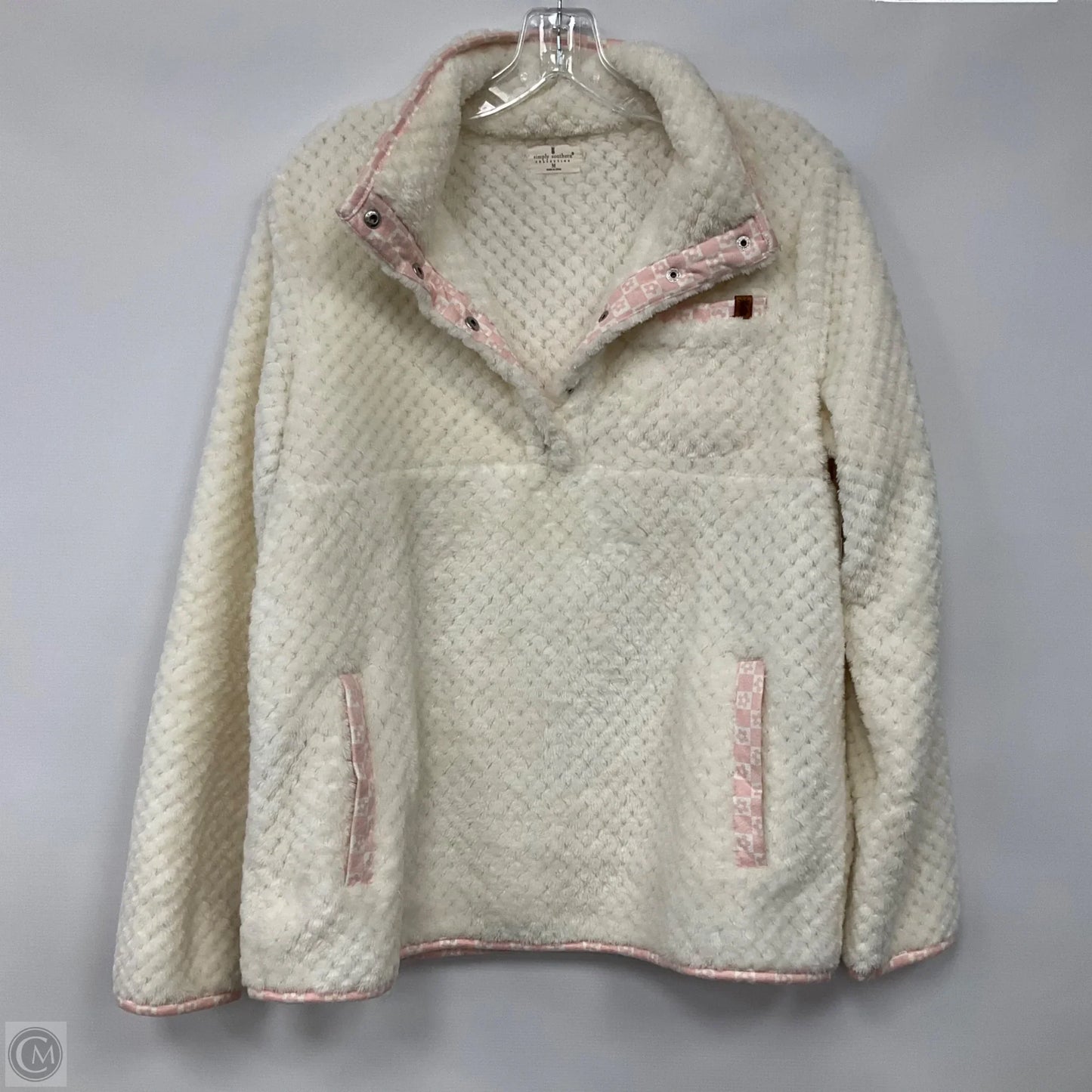 Sweatshirt Collar By Simply Southern In Cream, Size: M