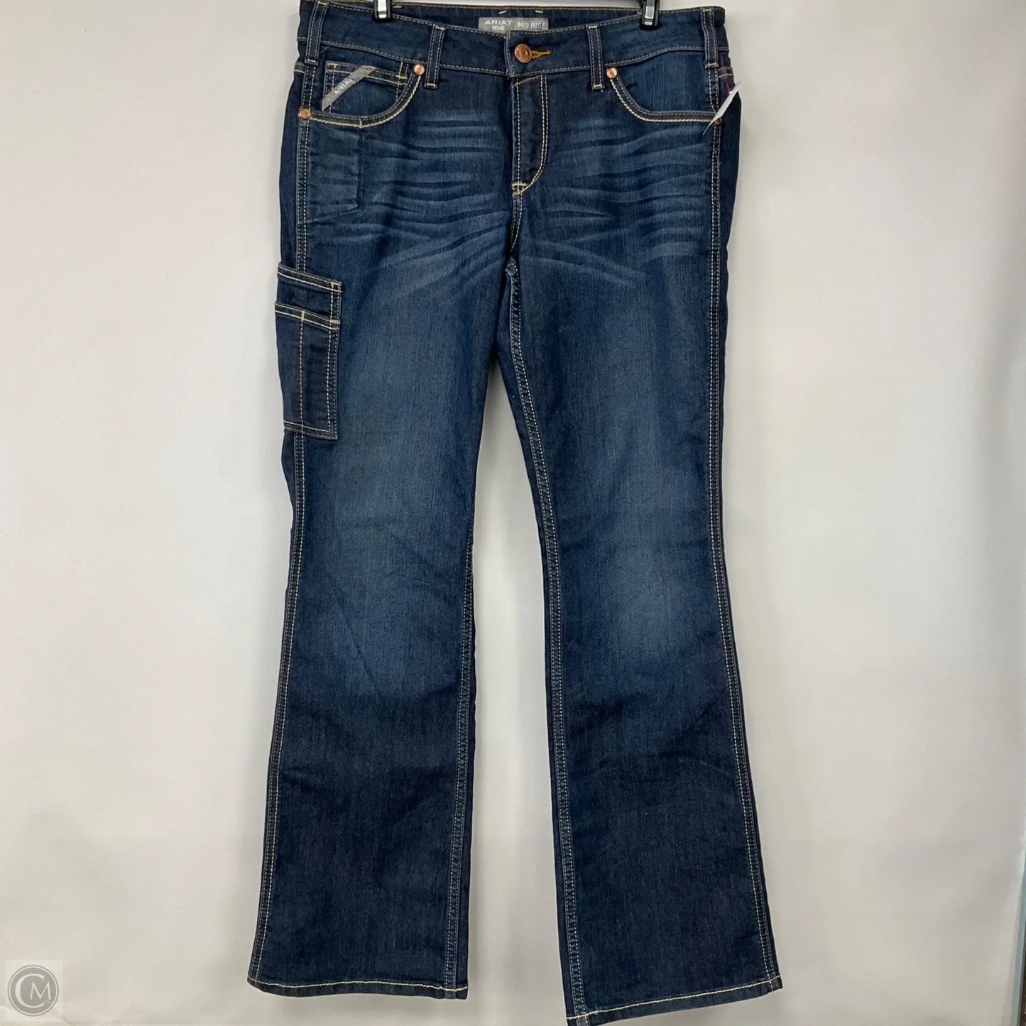 Jeans Boot Cut By Ariat In Blue Denim, Size: 12l
