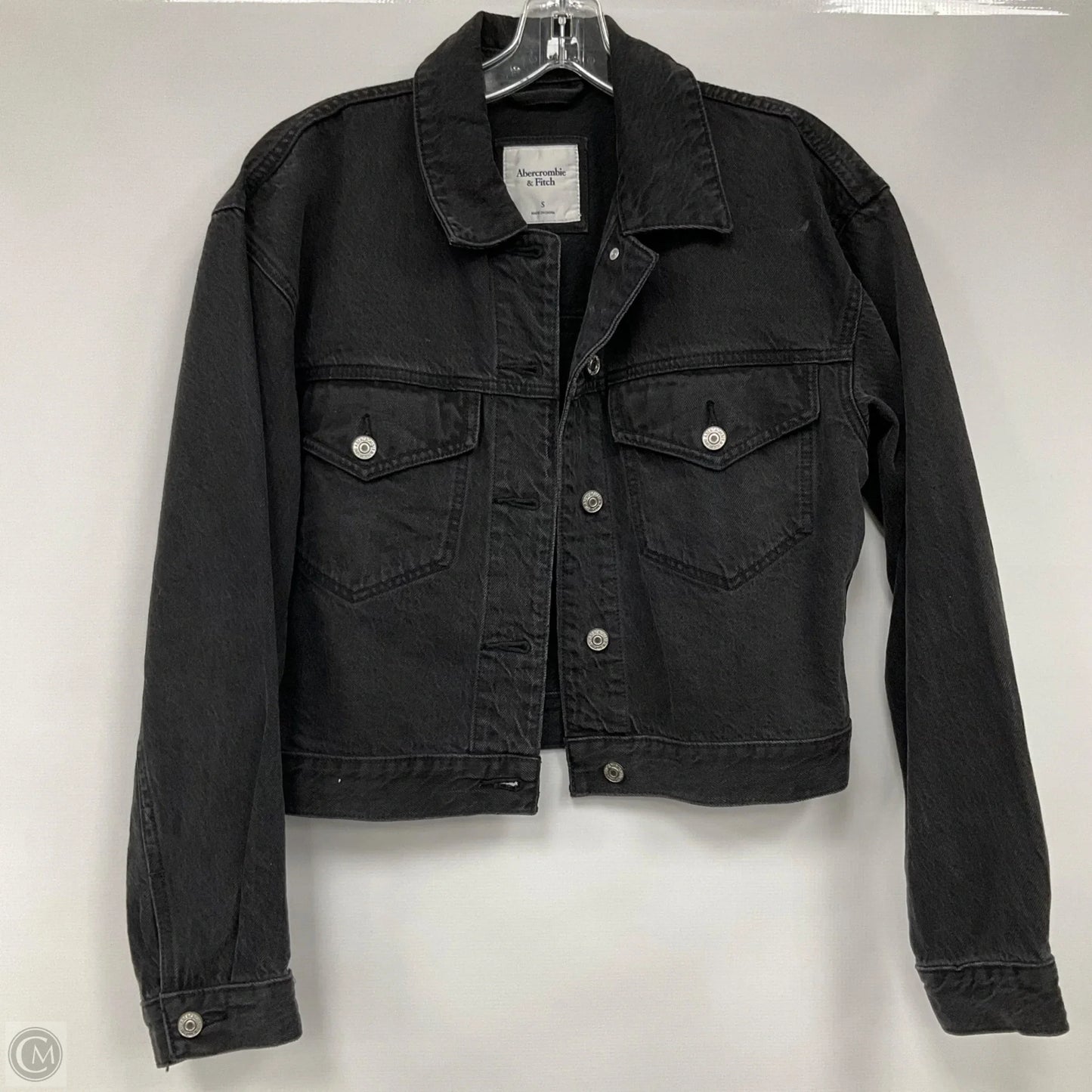 Jacket Denim By Abercrombie And Fitch In Black Denim, Size: S
