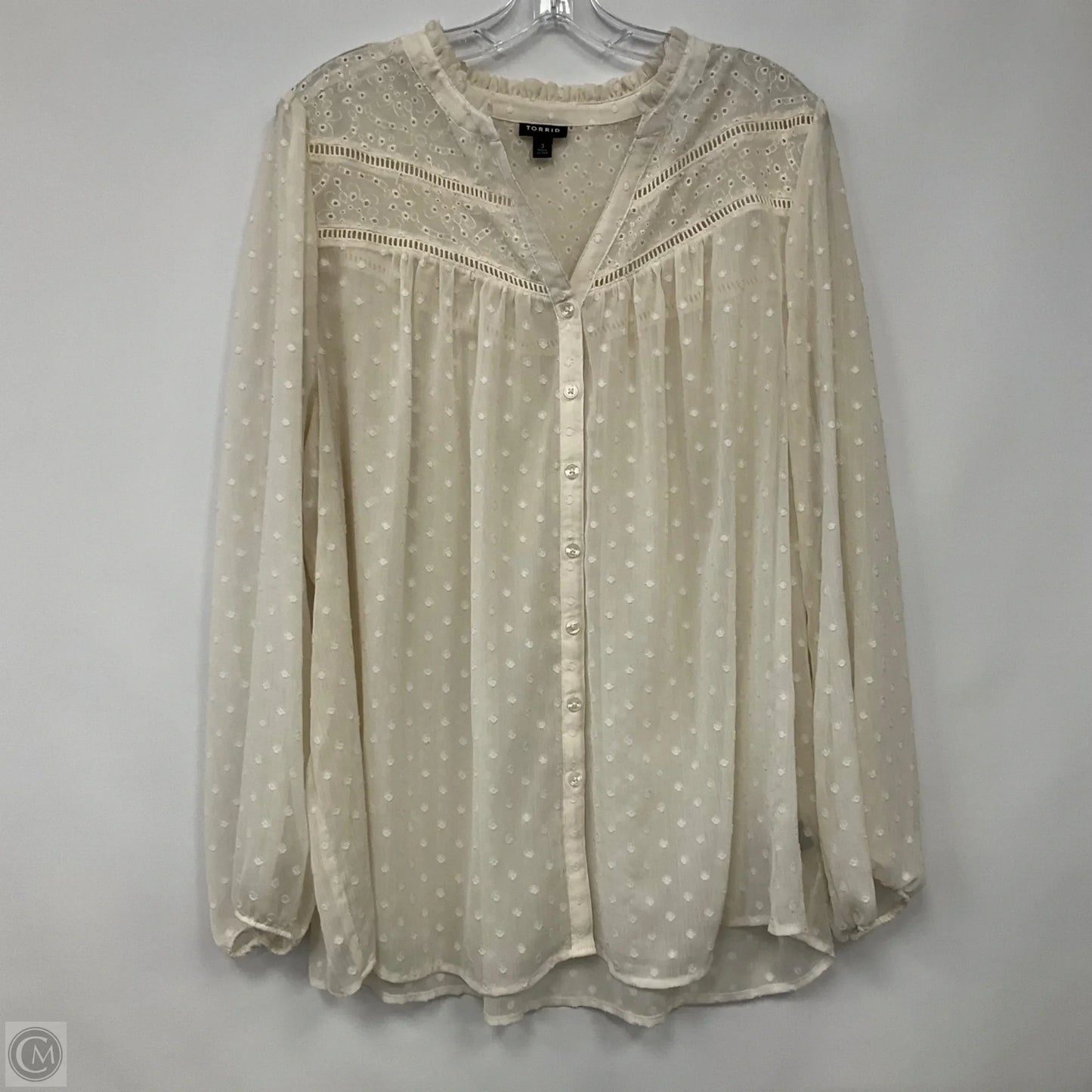 Top Long Sleeve By Torrid In Cream, Size: 3x