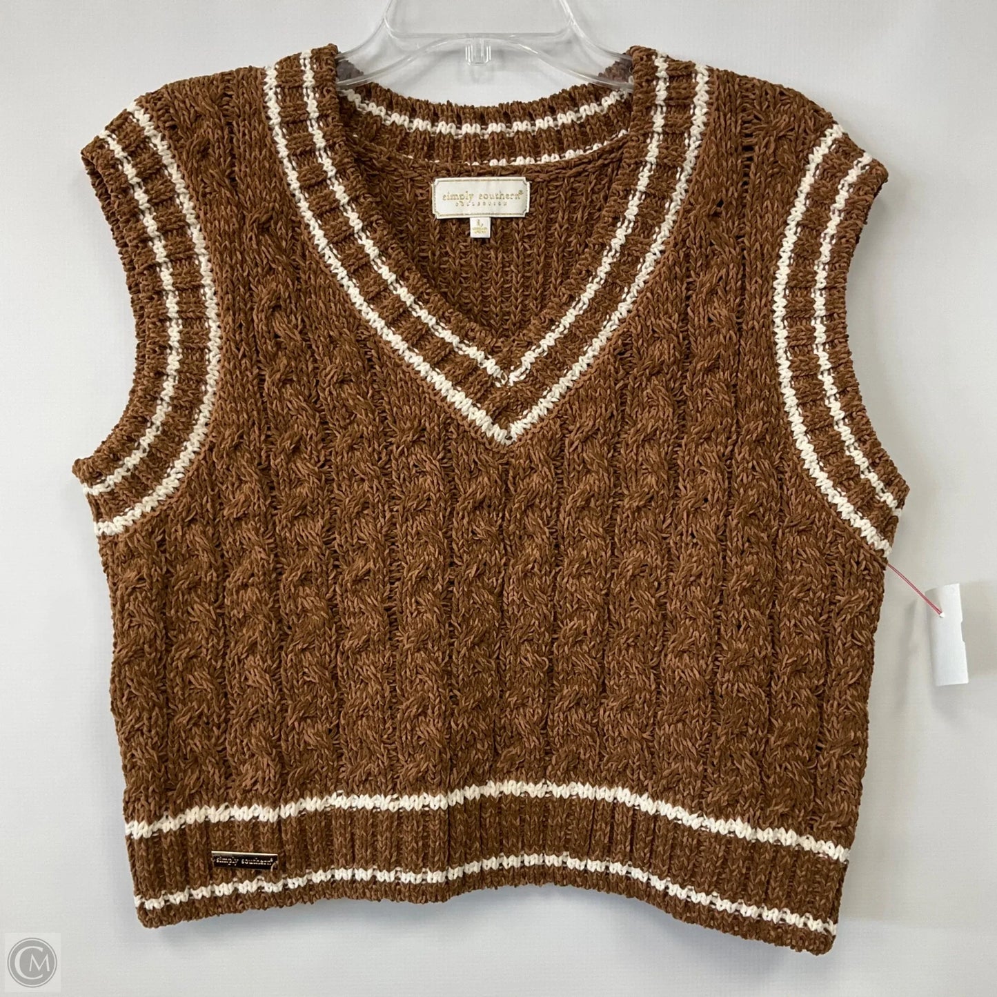 Vest Sweater By Simply Southern In Brown, Size: L