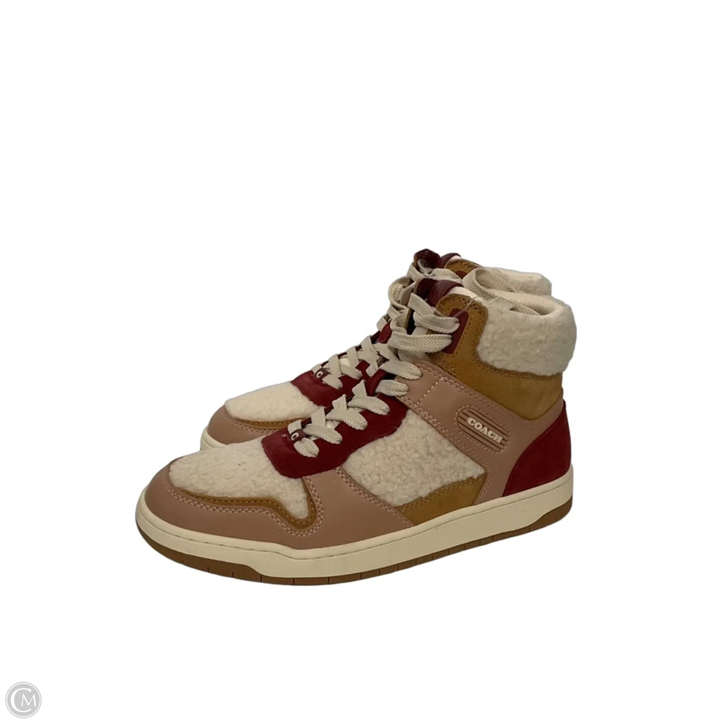 Shoes Designer By Coach In Cream & Pink, Size: 7.5