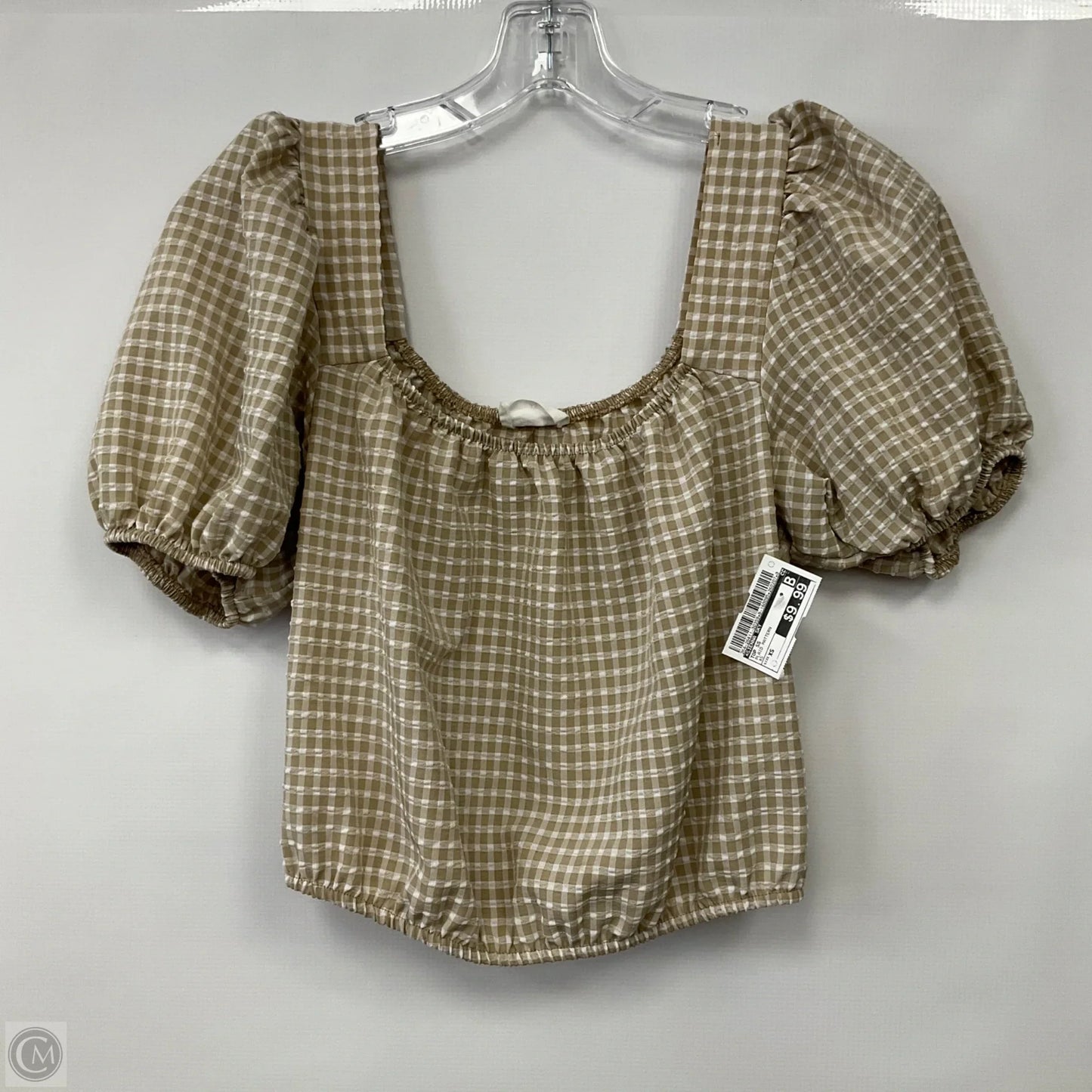 Top Short Sleeve By Sienna Sky In Plaid Pattern, Size: Xs