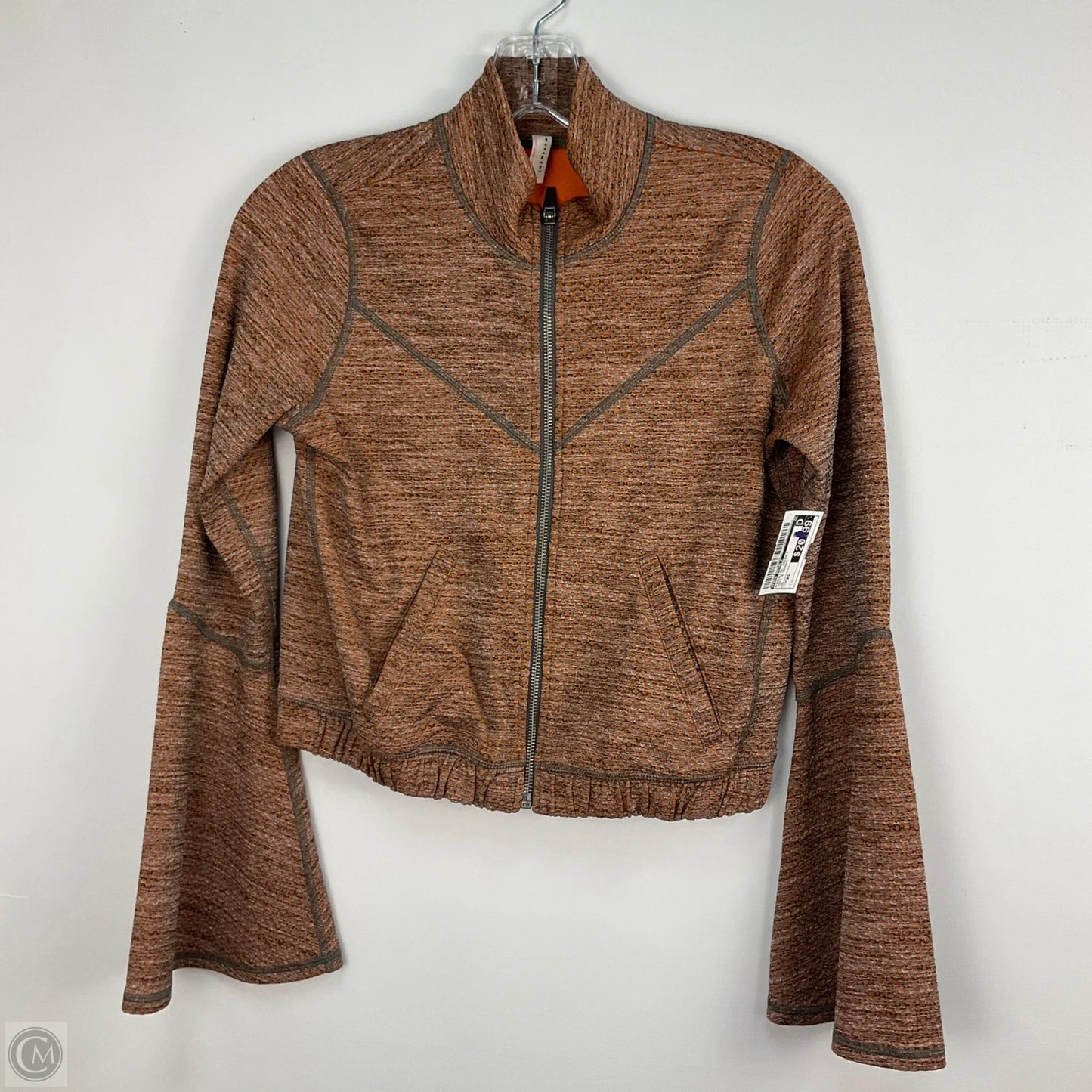 Athletic Jacket By Free People In Grey & Orange, Size: Xs