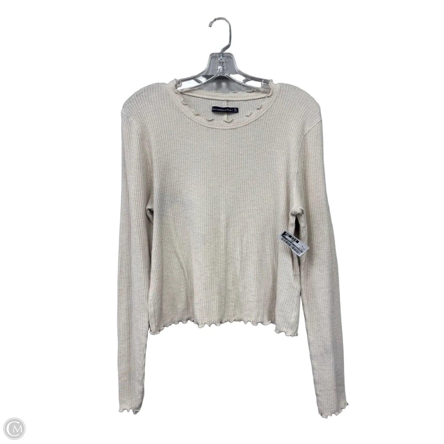 Top Long Sleeve By Abercrombie And Fitch In Cream, Size: Xl