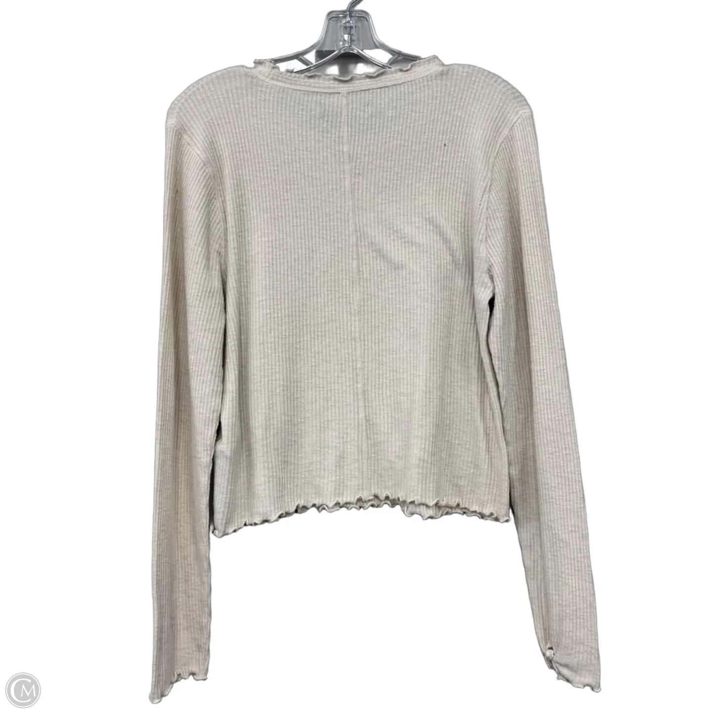 Top Long Sleeve By Abercrombie And Fitch In Cream, Size: Xl