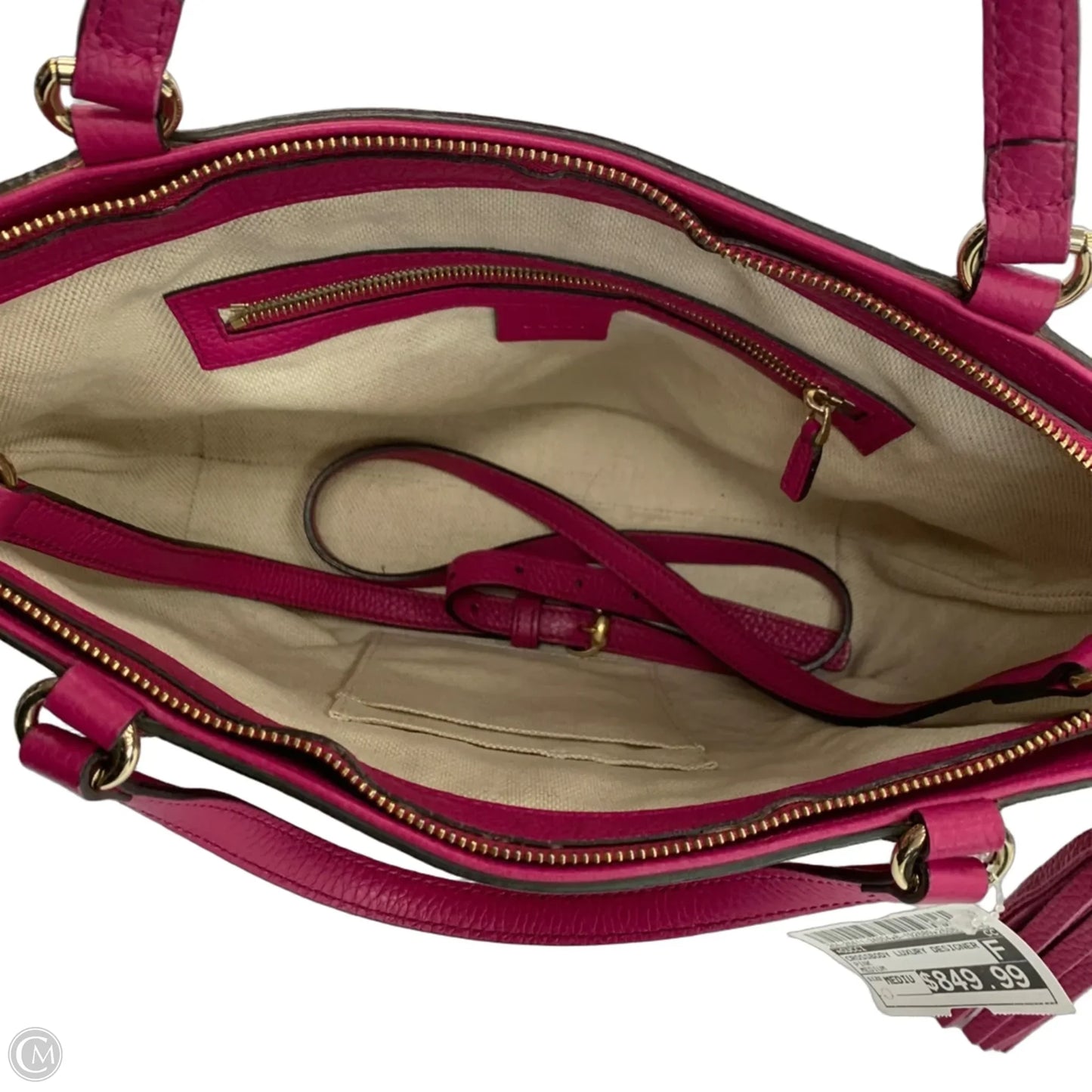Soho Pebbled Leather Tote Bag/ Crossbody By Gucci, Size: Medium