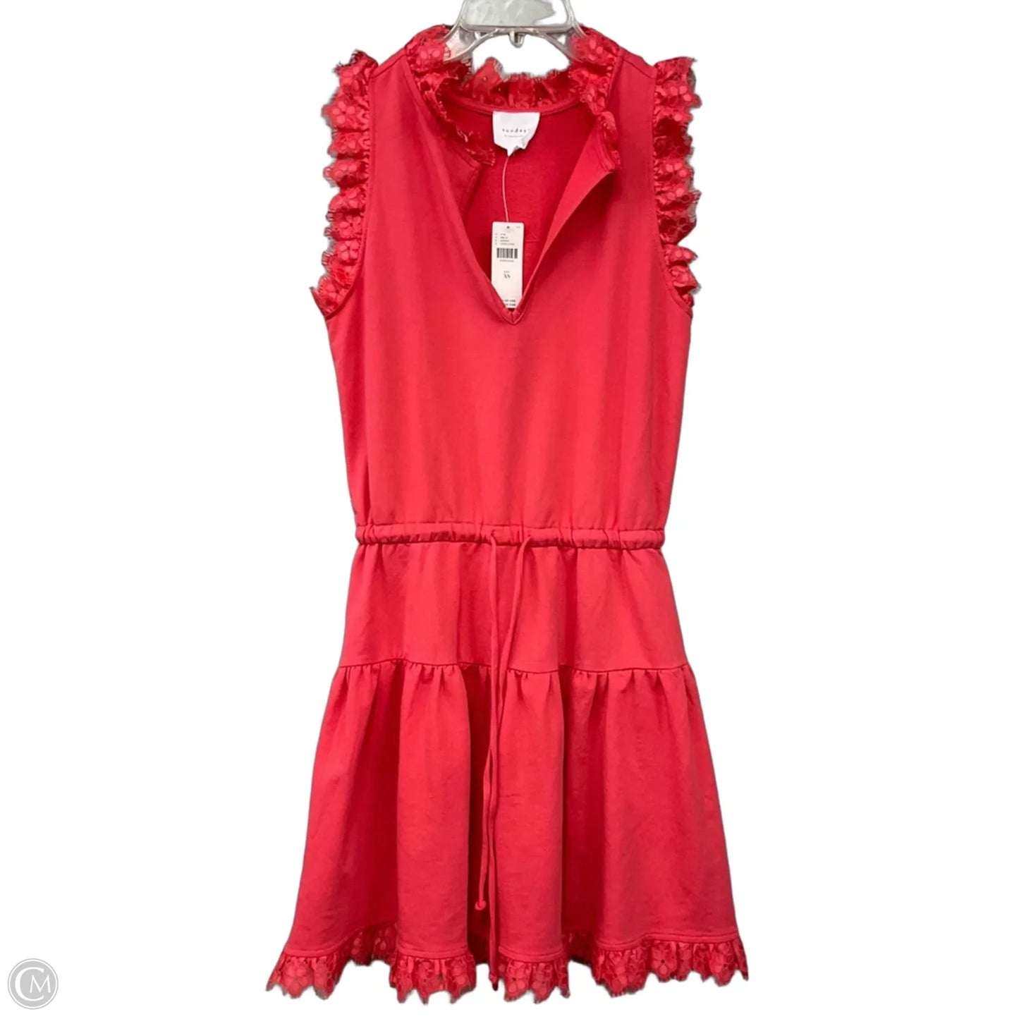Dress Casual Short By Anthropologie In Coral, Size: Xs