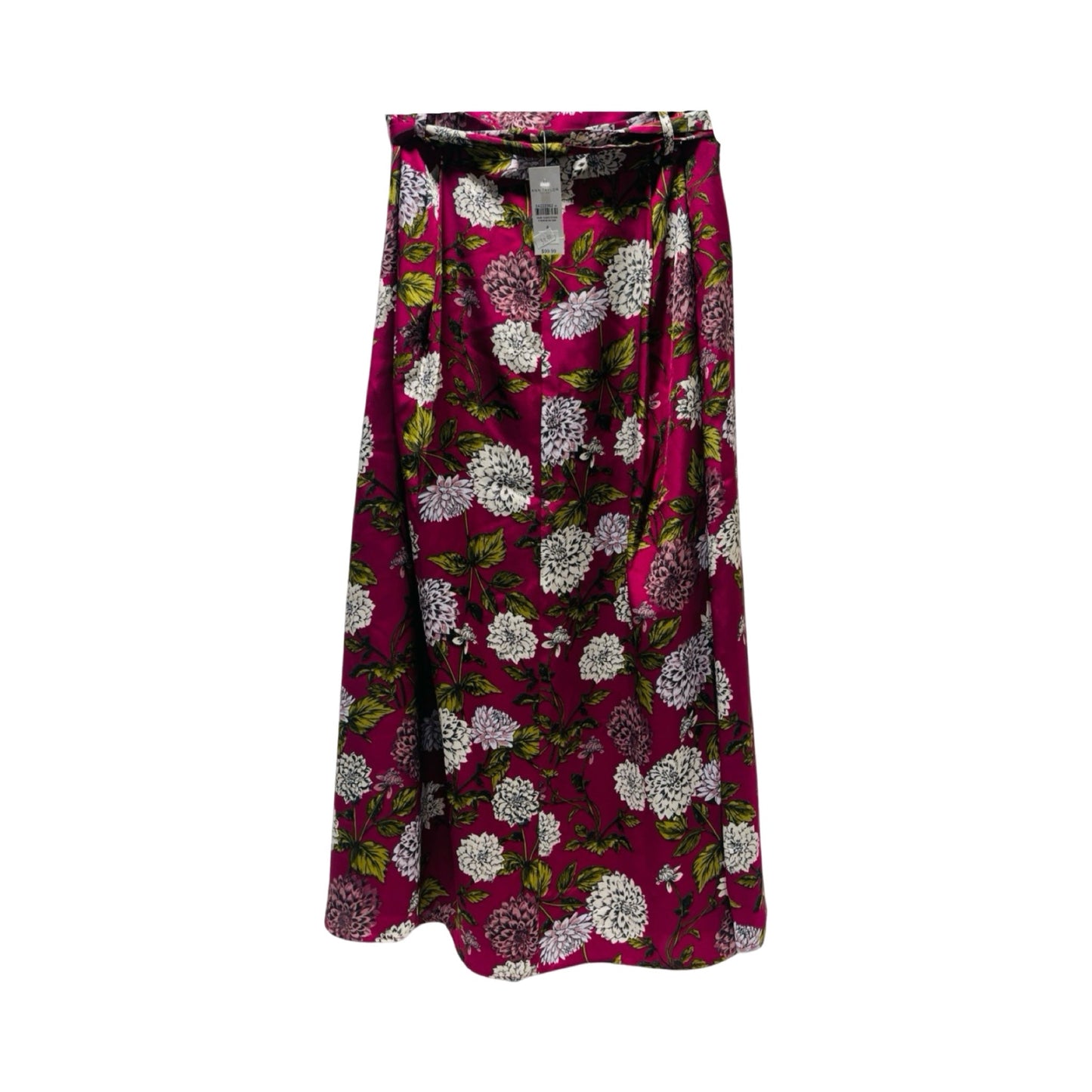 Burgundy Floral Skirt Midi By Ann Taylor  Size: 8