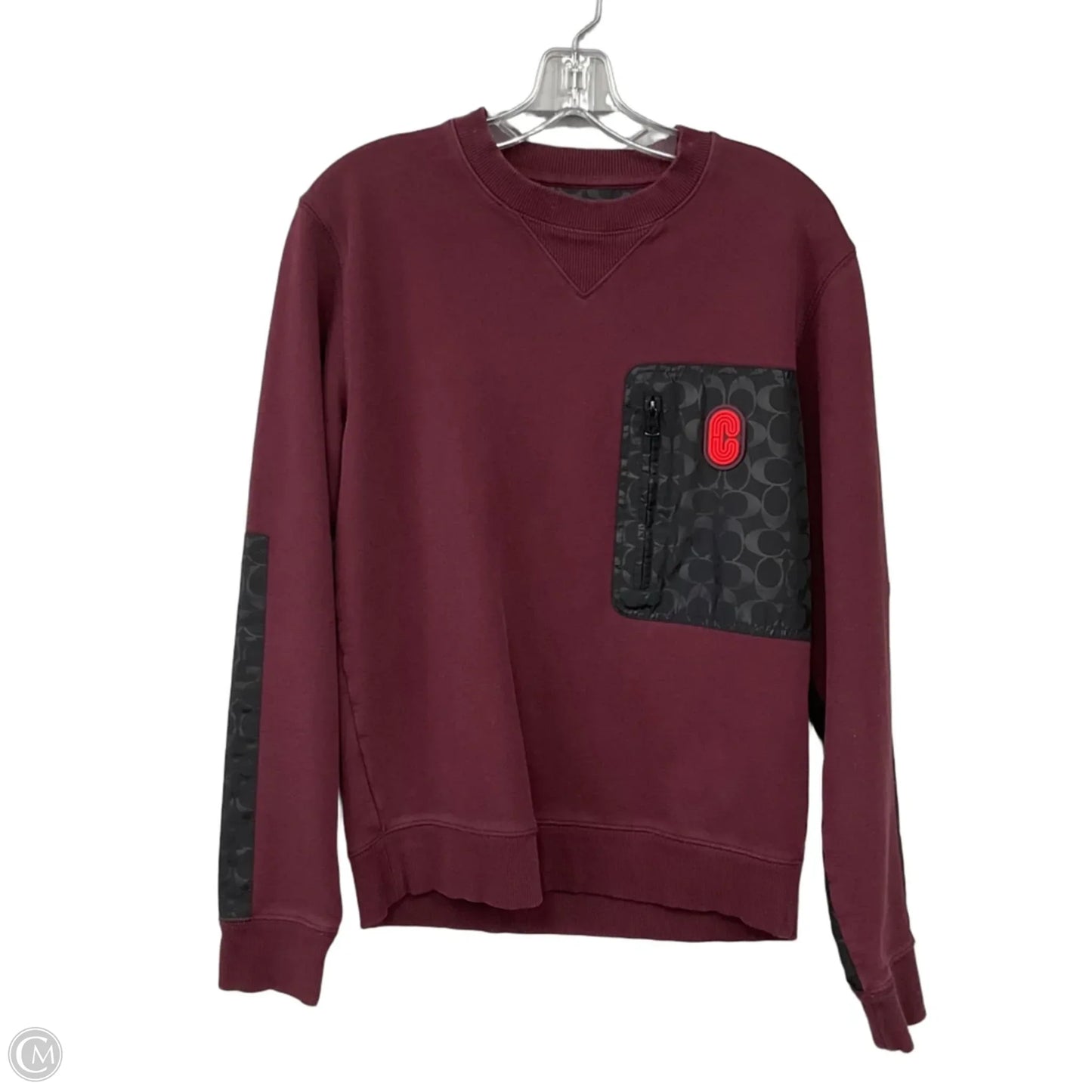 Sweatshirt Designer By Coach In Maroon, Size: L