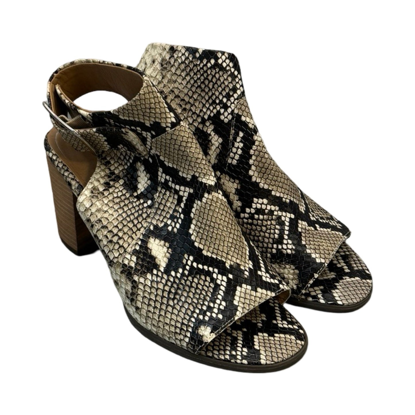 Snakeskin Print Sandals Heels Block Vionic, Size 7.5