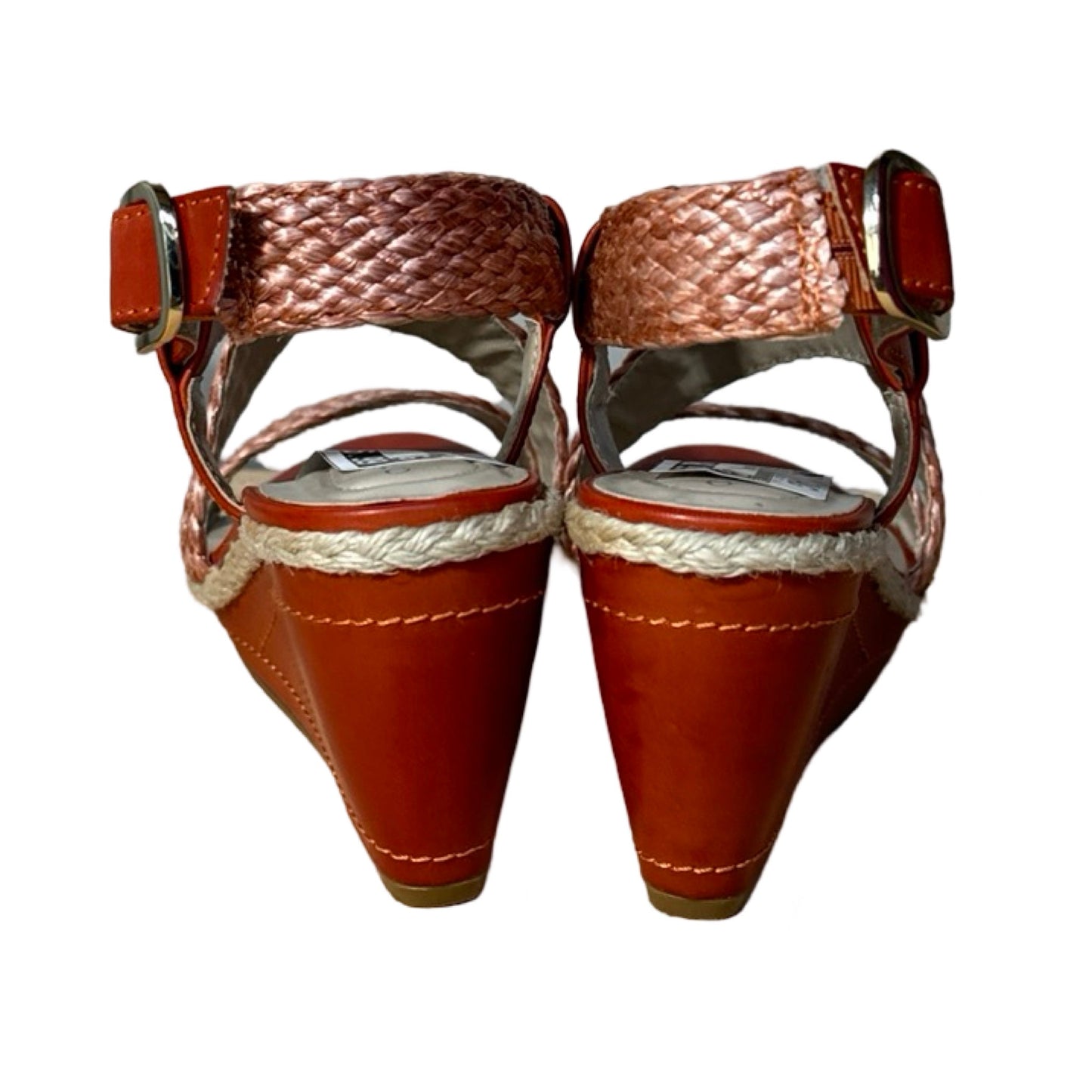 Orange Sandals Heels Wedge Clothes Mentor, Size 7.5