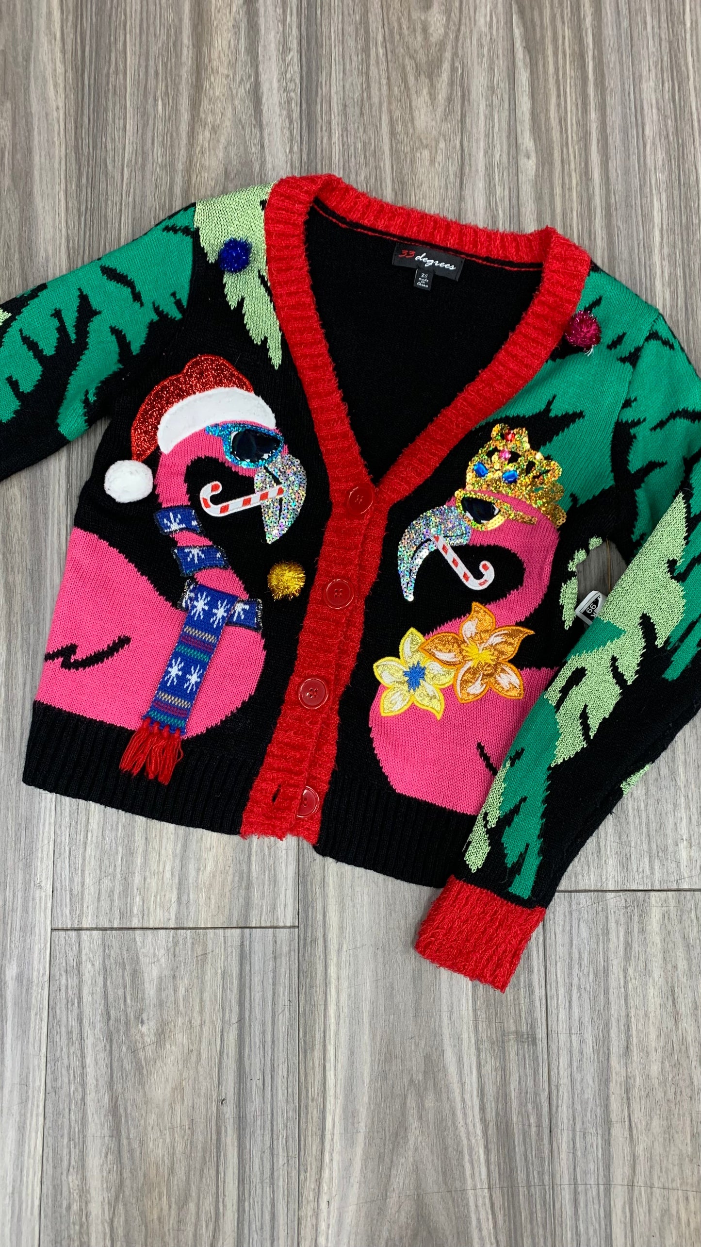 Festive Cardigan By Clothes Mentor In Multi-colored, Size: Xs