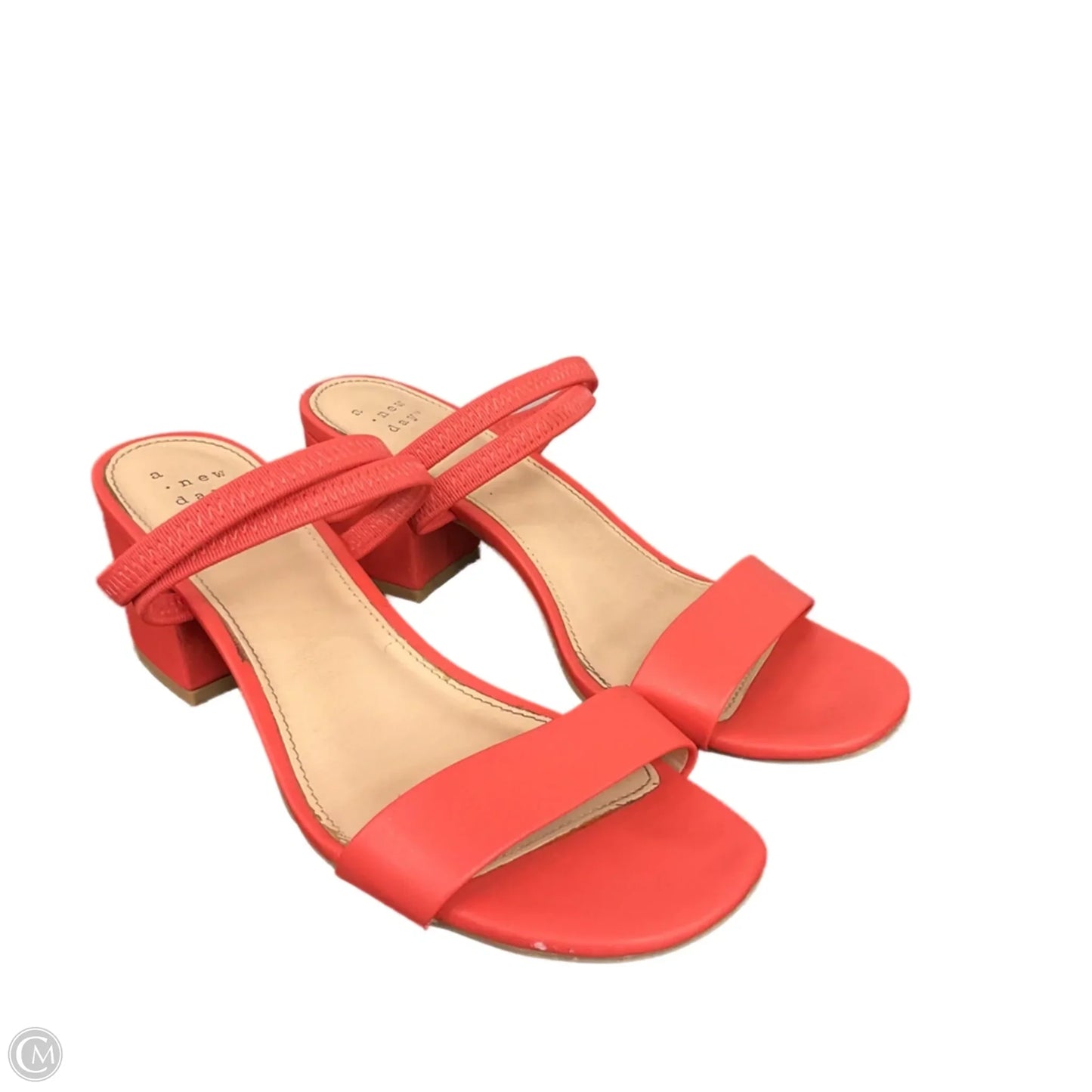 Sandals Heels Block By A New Day In Coral, Size: 6.5