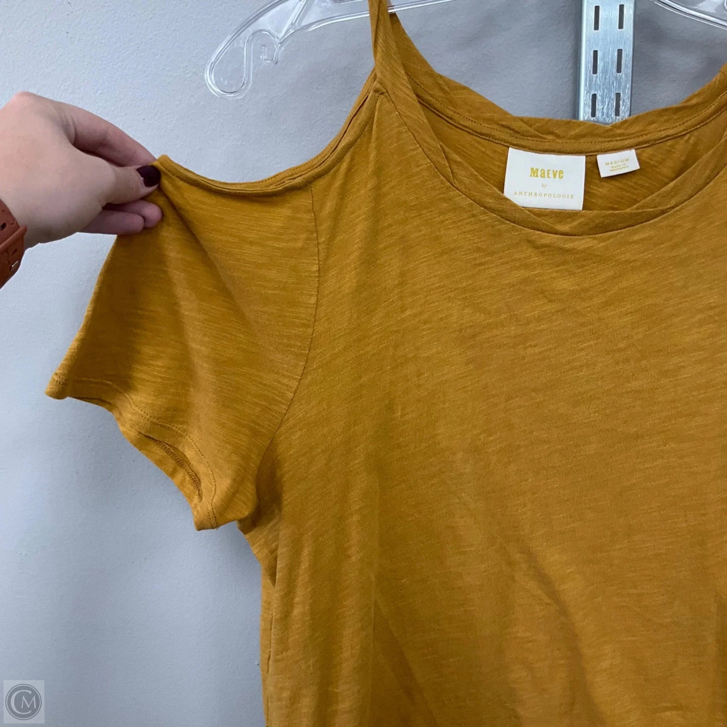 Top Short Sleeve Basic By Maeve In Yellow, Size: M