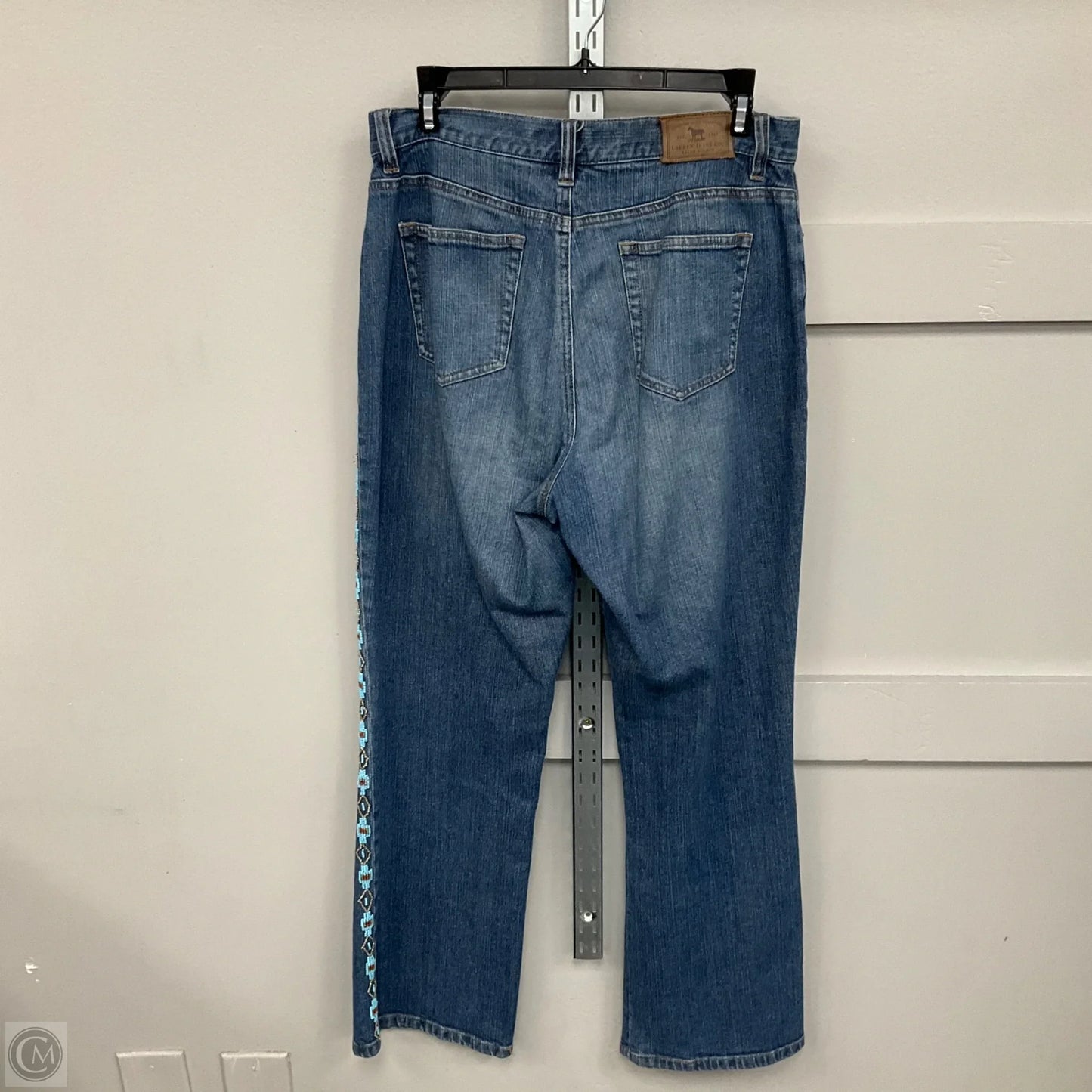 Jeans Straight By Lauren By Ralph Lauren In Blue Denim, Size: 8