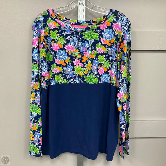 Top Long Sleeve Designer By Lilly Pulitzer In Blue, Size: L