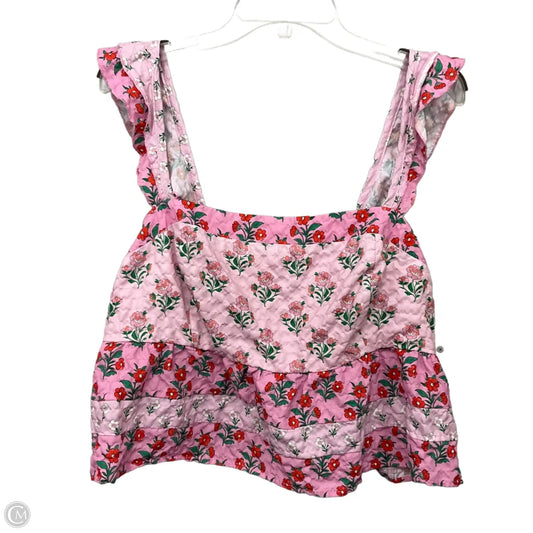 Cropped Top Sleeveless By Arula In Pink, Size: 2x