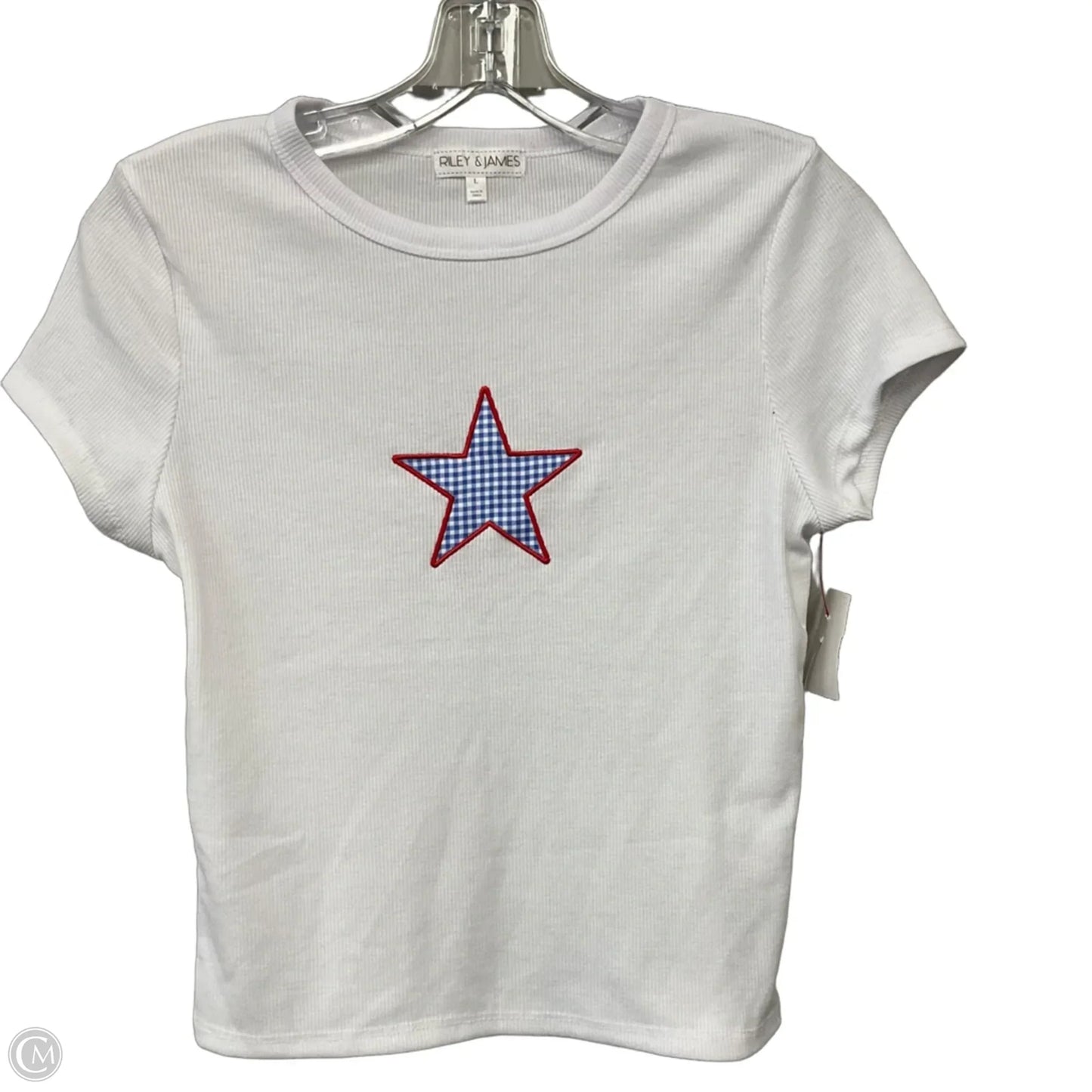 Top Short Sleeve Basic By Clothes Mentor In White, Size: L