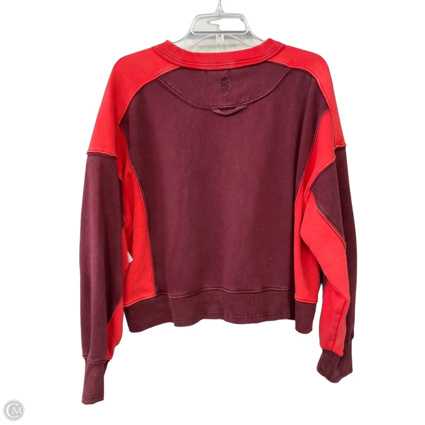Sweatshirt Crewneck By Free People In Maroon, Size: S