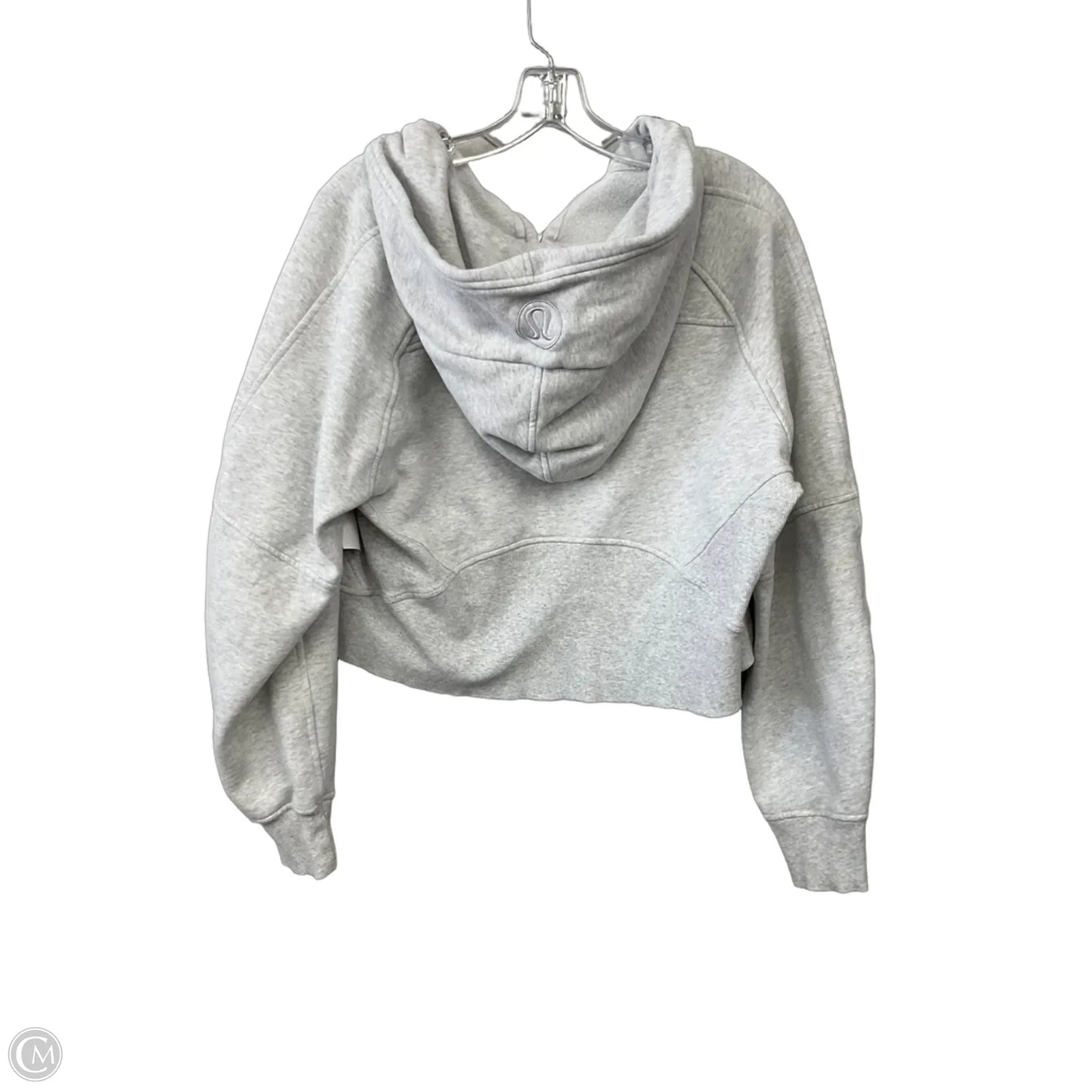 Athletic Sweatshirt Hoodie By Lululemon In Grey, Size: M