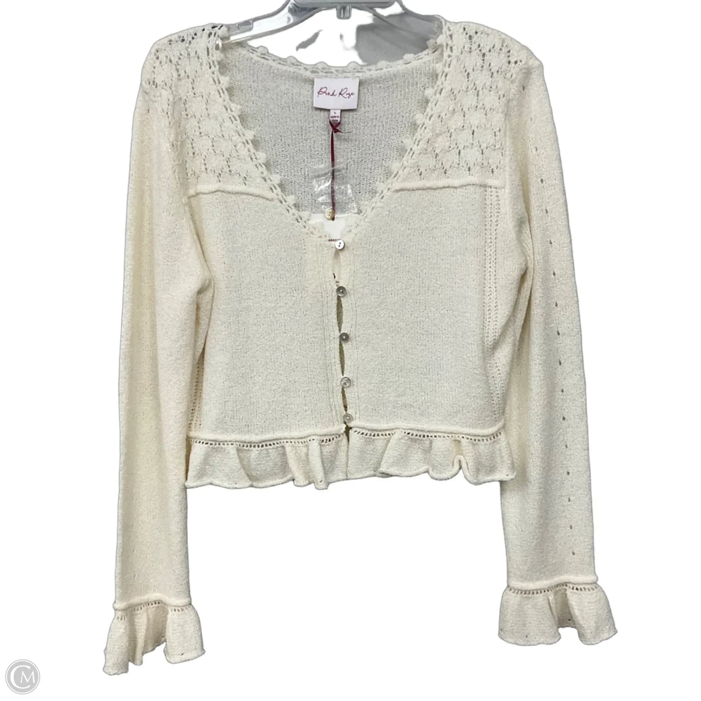 Cardigan By Pink Rose In Cream, Size: L