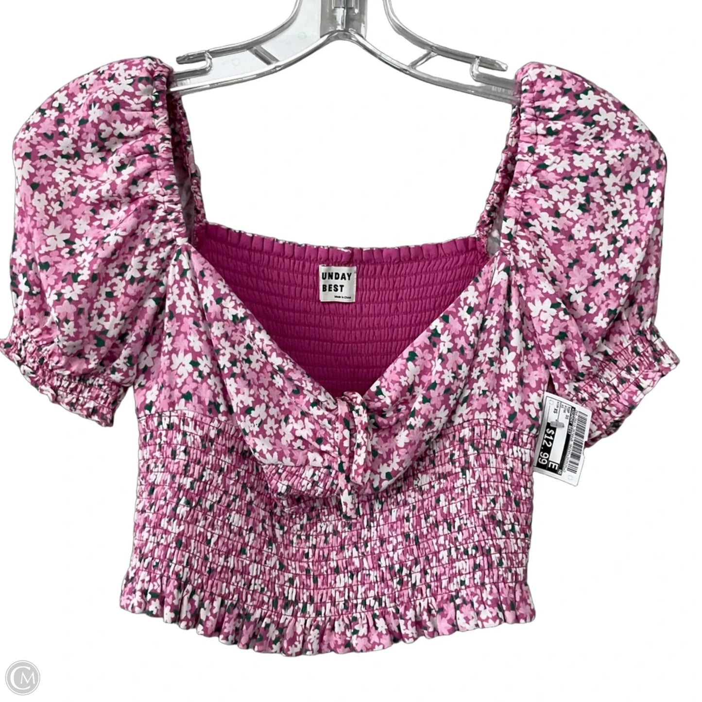 Top Short Sleeve By Sunday Best In Pink, Size: Xs