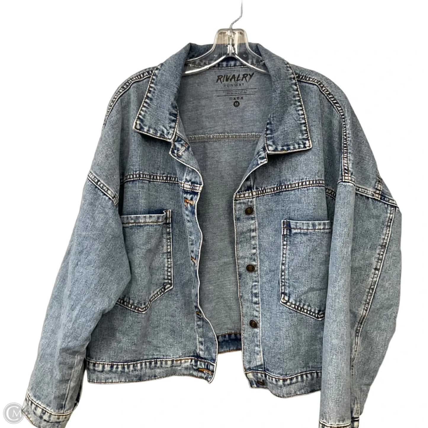 Jacket Denim By Clothes Mentor In Blue Denim, Size: M